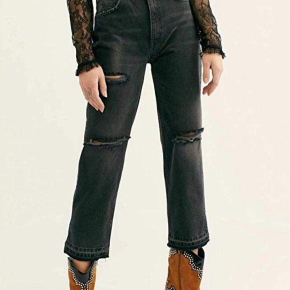 Free People We The Free black cropped jeans - Picture 4 of 5